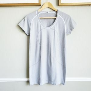 Lululemon Short Sleeve Running Top - Size 10 Black & White Stripes